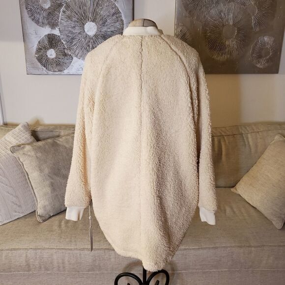 Caslon Long Faux Shearling Jacket in Ivory - Picture 9 of 15